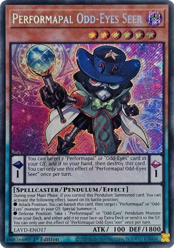 Performapal Odd-Eyes Seer (Secret Rare) (LAVD-ENO17), Legendary Arc-V Decks — Yu-Gi-Oh! card price