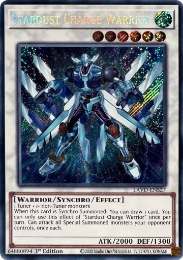 Stardust Charge Warrior (Secret Rare) (LAVD-ENS27), Legendary Arc-V Decks — Yu-Gi-Oh! card price
