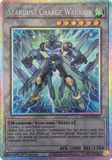 Stardust Charge Warrior (Starlight Rare) (LAVD-ENS27), Legendary Arc-V Decks — Yu-Gi-Oh! card price