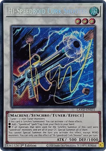 Hi-Speedroid Cork Shooter (Secret Rare) (LAVD-ENS31), Legendary Arc-V Decks — Yu-Gi-Oh! card price