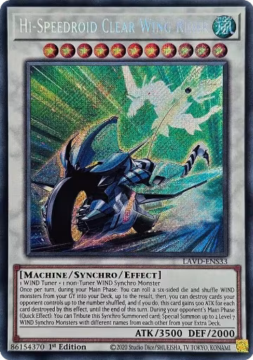 Hi-Speedroid Clear Wing Rider (Secret Rare) (LAVD-ENS33), Legendary Arc-V Decks — Yu-Gi-Oh! card price