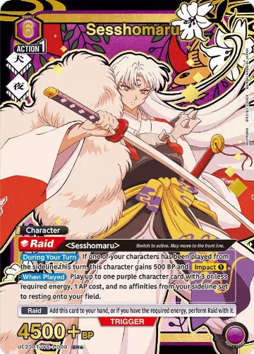 Sesshomaru (009) (SR*) (Box Topper Gold Foil) (UE23BT/IYS-1-009), Inuyasha — Union Arena card price