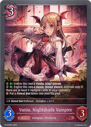 Vania, Nightshade Vampire (PR-505EN), Shadowverse: Evolve Promo Cards — Shadowverse card price