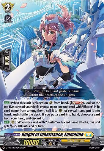 Knight of Inheritance, Emmeline (D-PR/1127EN) (D-PR/1127EN), D Promo Cards — Vanguard card price