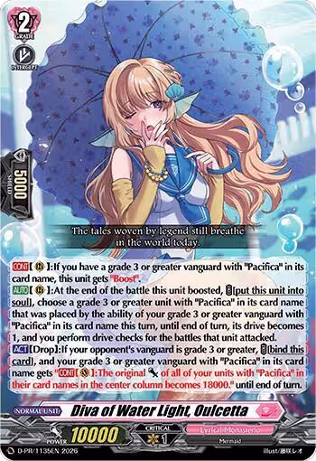 Diva of Water Light, Oulcetta (D-PR/1135EN), D Promo Cards — Vanguard card price