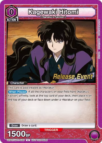 Kagewaki Hitomi (UEPR/IYS-1-030), Inuyasha Release Event Cards — Union Arena card price