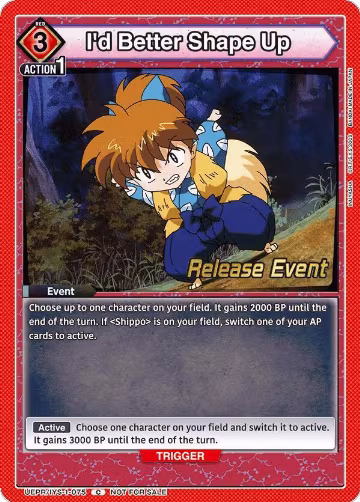 I'd Better Shape Up (UEPR/IYS-1-075), Inuyasha Release Event Cards — Union Arena card price