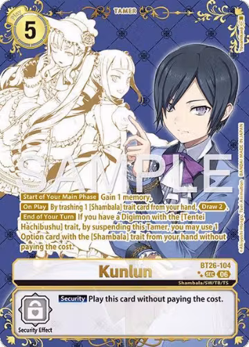 Kunlun (Rare Pull) (BT26-104 SEC), Timeless Bonds — Digimon card price