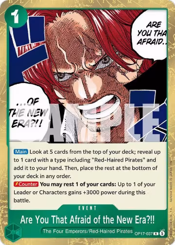 Are You That Afraid of the New Era?! (OP17-037), The World's Strongest Warriors — One Piece card price