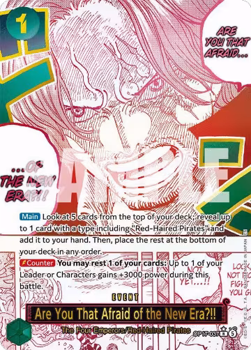 Are You That Afraid of the New Era?! (Alternate Art) (OP17-037), The World's Strongest Warriors — One Piece card price