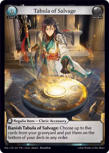 Tabula of Salvage (P26), Promotional Cards — Grand Archive card price