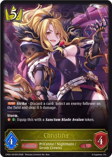 Christina (CP04-021EN), Princess Connect! Re:Dive — Shadowverse card price