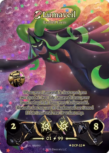 Lumaveil - Exalted Form (Serialized) (DCP-S2), Divine Champions: Sunstrike Promos — Elestrals card price