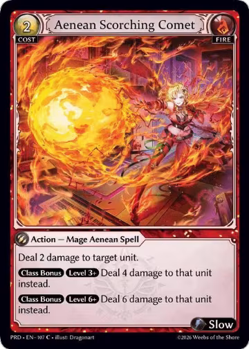 Aenean Scorching Comet (107), .asphodel/paradise — Grand Archive card price