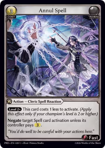 Annul Spell (028), .asphodel/paradise — Grand Archive card price