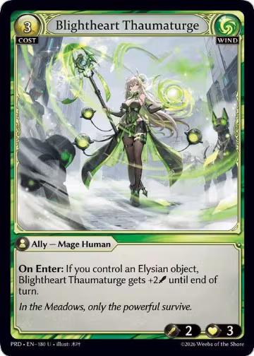 Blightheart Thaumaturge (180), .asphodel/paradise — Grand Archive card price