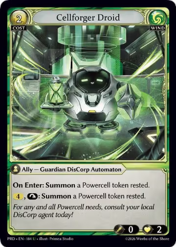 Cellforger Droid (184), .asphodel/paradise — Grand Archive card price
