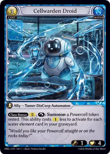 Cellwarden Droid (150), .asphodel/paradise — Grand Archive card price