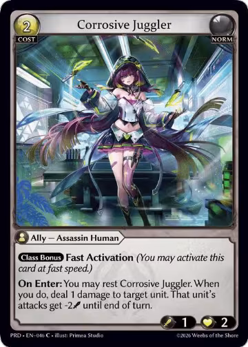 Corrosive Juggler (046), .asphodel/paradise — Grand Archive card price