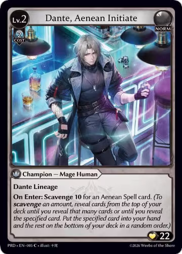 Dante, Aenean Initiate (005), .asphodel/paradise — Grand Archive card price