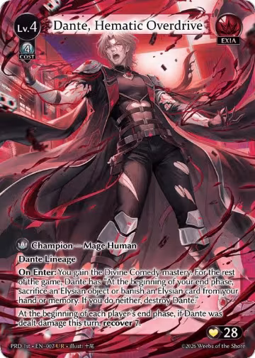 Dante, Hematic Overdrive (UR) (007), .asphodel/paradise — Grand Archive card price