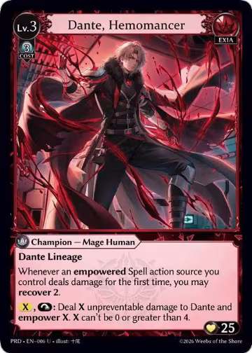 Dante, Hemomancer (006), .asphodel/paradise — Grand Archive card price