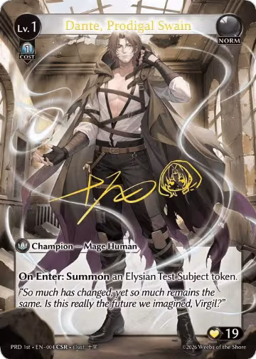 Dante, Prodigal Swain (CSR) (004), .asphodel/paradise — Grand Archive card price