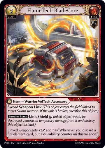 FlameTech BladeCore (115), .asphodel/paradise — Grand Archive card price