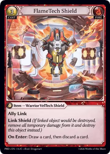 FlameTech Shield (116), .asphodel/paradise — Grand Archive card price