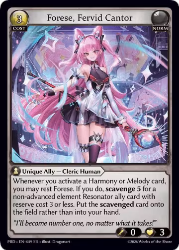Forese, Fervid Cantor (059), .asphodel/paradise — Grand Archive card price