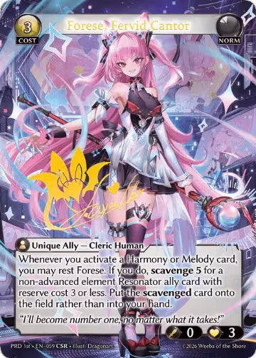 Forese, Fervid Cantor (CSR) (059), .asphodel/paradise — Grand Archive card price