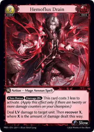 Hemoflux Drain (228), .asphodel/paradise — Grand Archive card price