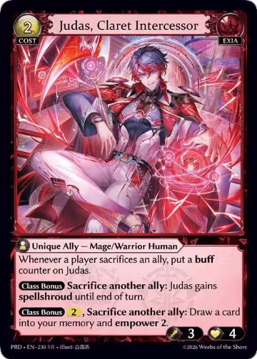 Judas, Claret Intercessor (230), .asphodel/paradise — Grand Archive card price