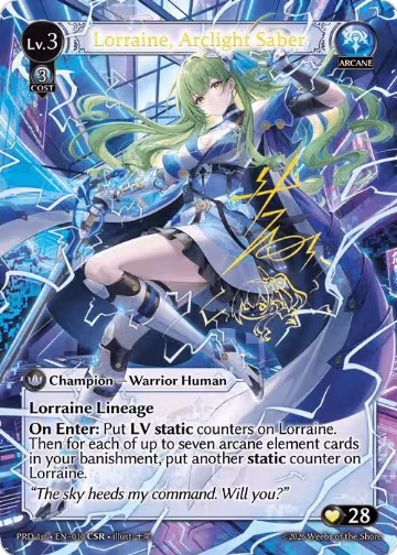 Lorraine, Arclight Saber (CSR) (010), .asphodel/paradise — Grand Archive card price