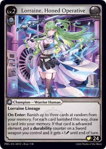 Lorraine, Honed Operative (009), .asphodel/paradise — Grand Archive card price