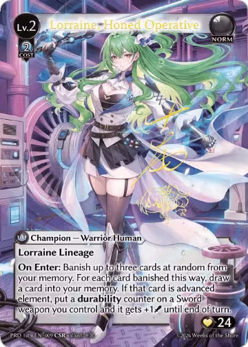 Lorraine, Honed Operative (CSR) (009), .asphodel/paradise — Grand Archive card price