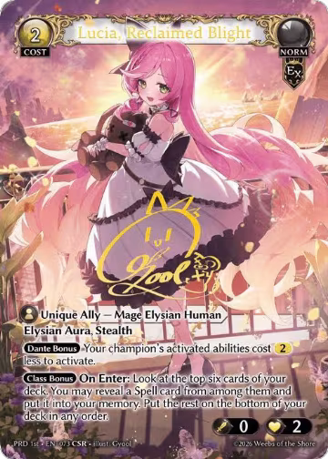 Lucia, Reclaimed Blight (CSR) (073), .asphodel/paradise — Grand Archive card price