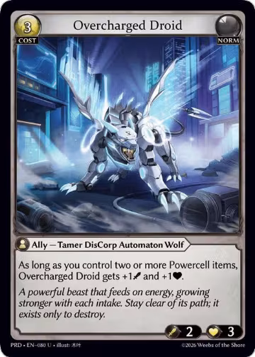 Overcharged Droid (080), .asphodel/paradise — Grand Archive card price