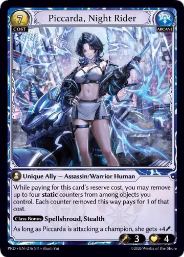 Piccarda, Night Rider (216), .asphodel/paradise — Grand Archive card price