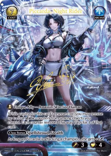 Piccarda, Night Rider (CSR) (216), .asphodel/paradise — Grand Archive card price