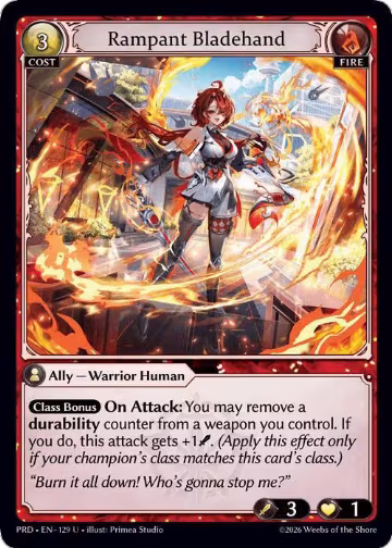 Rampant Bladehand (129), .asphodel/paradise — Grand Archive card price