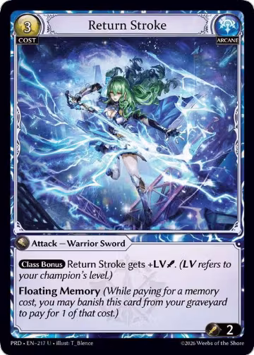 Return Stroke (217), .asphodel/paradise — Grand Archive card price