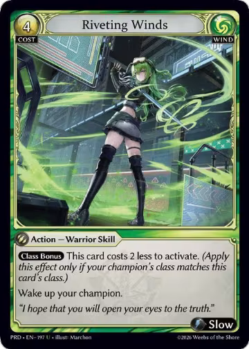 Riveting Winds (197), .asphodel/paradise — Grand Archive card price