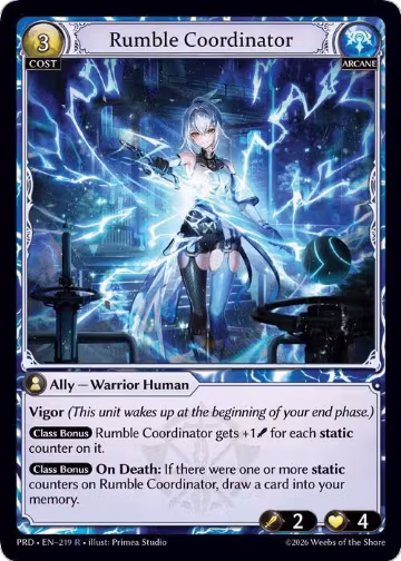 Rumble Coordinator (219), .asphodel/paradise — Grand Archive card price