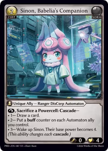 Sinon, Babelia's Companion (087), .asphodel/paradise — Grand Archive card price