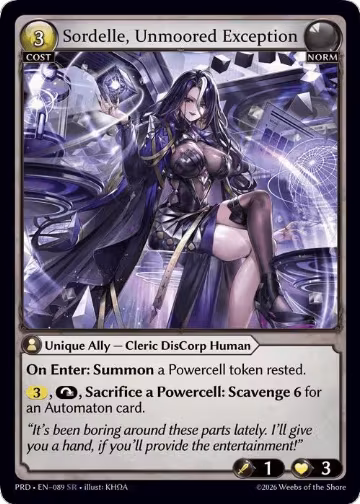 Sordelle, Unmoored Exception (089), .asphodel/paradise — Grand Archive card price