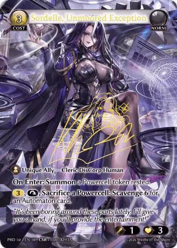 Sordelle, Unmoored Exception (CSR) (089), .asphodel/paradise — Grand Archive card price
