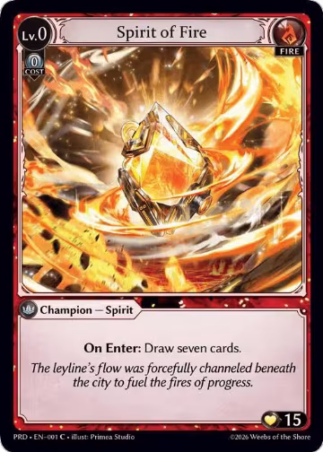 Spirit of Fire (001), .asphodel/paradise — Grand Archive card price