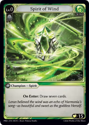 Spirit of Wind (003), .asphodel/paradise — Grand Archive card price