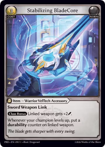 Stabilizing BladeCore (090), .asphodel/paradise — Grand Archive card price